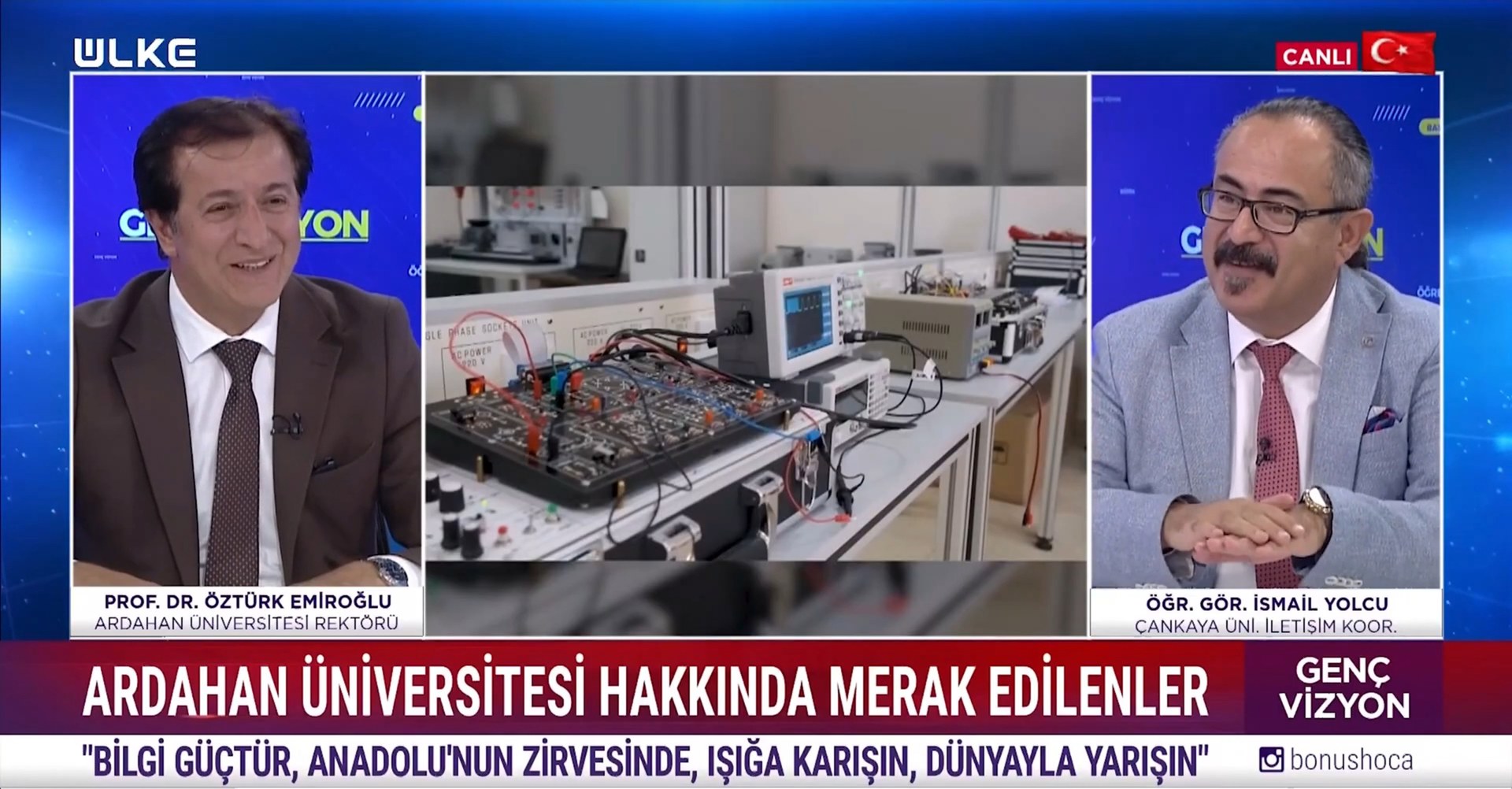 Görselde, Rektörümüz ve Program Moderatörü İsmail Yolcu yer almaktadır.