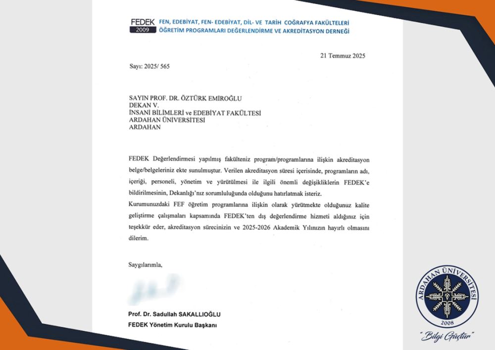Our University’s Coğrafya, History and Turkish Language and Literature Programs are Accredited by FEDEK